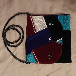Vintage handmade velvet evening purse